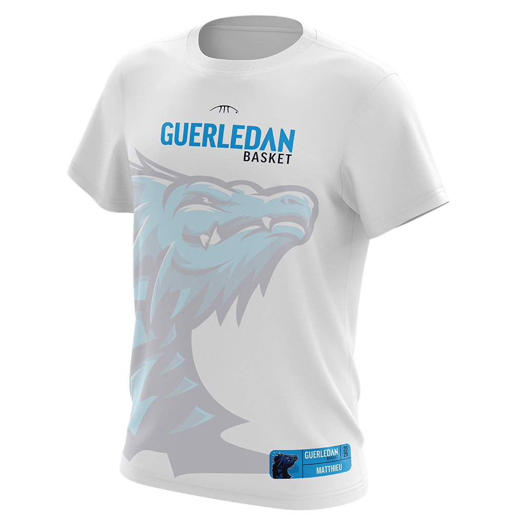 GUERLEDAN-TEE SHIRT TRAINING BLANC