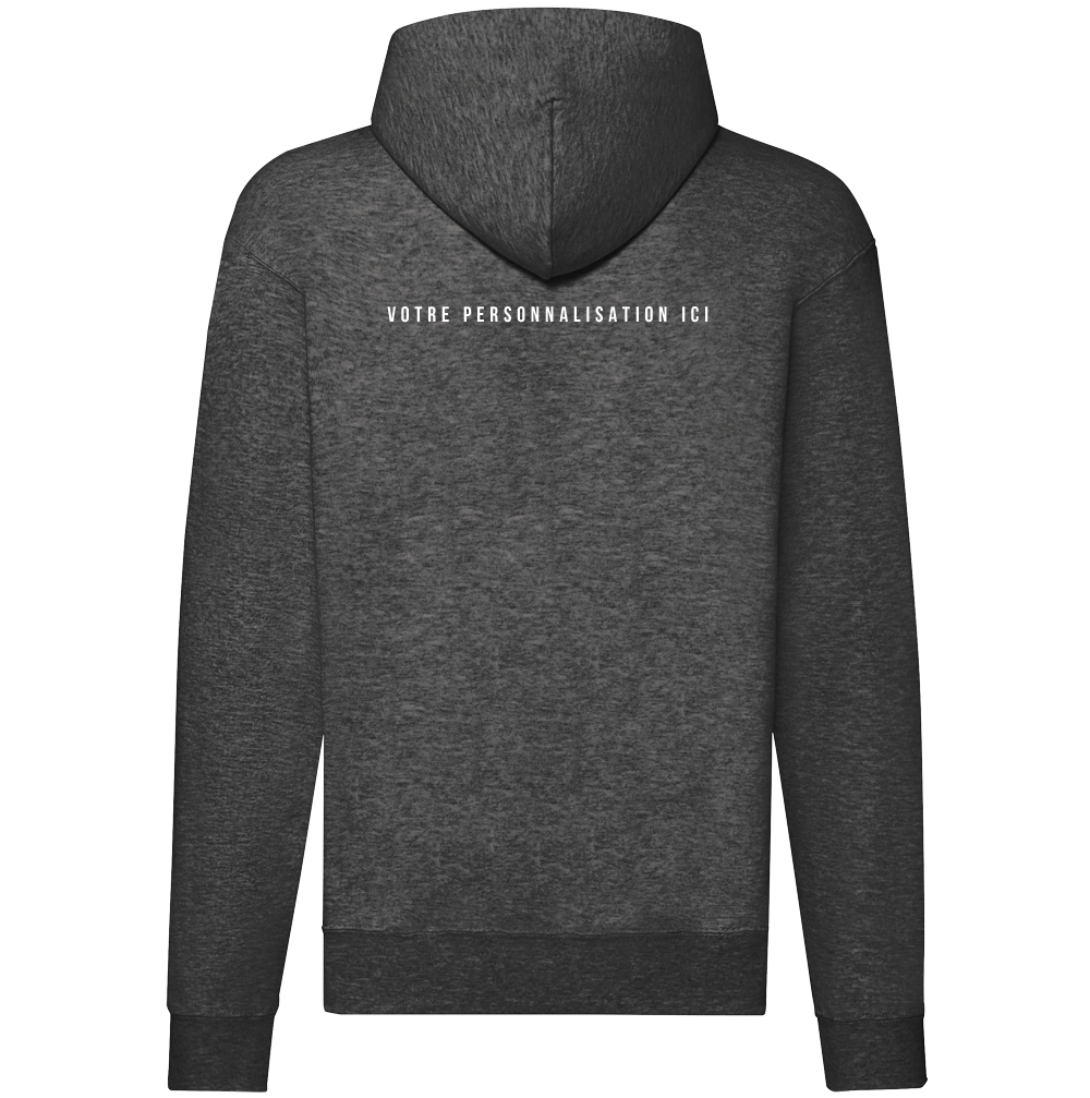 GILLY VESTE CAPUCHE GRISE DOS PERSONNALISATION